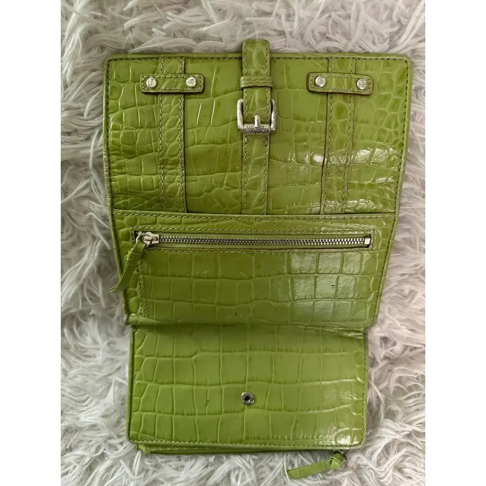Michael Kors “Natasha” croc embossed leather wallet.